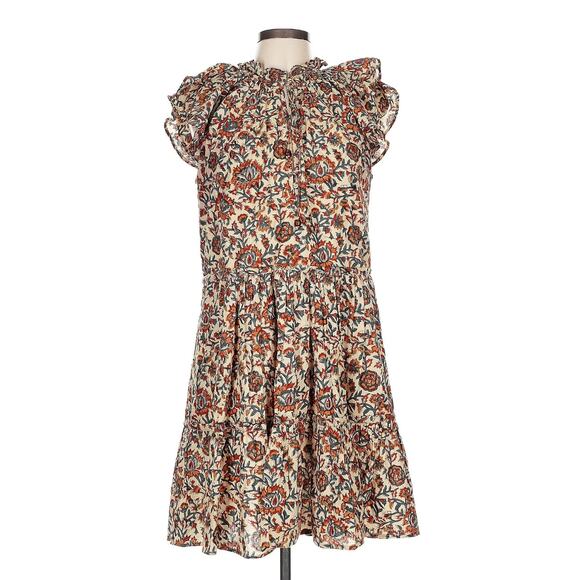 Anna Cate Aimee Mini Dress Block Print Ruffle Flutter Sleeve Tuckernuck L - Picture 8 of 9